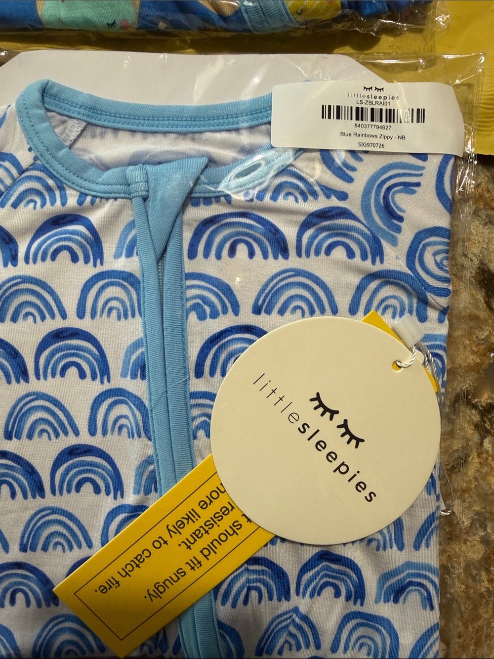 Little Sleepies Blue Rainbow Zippy One-Piece